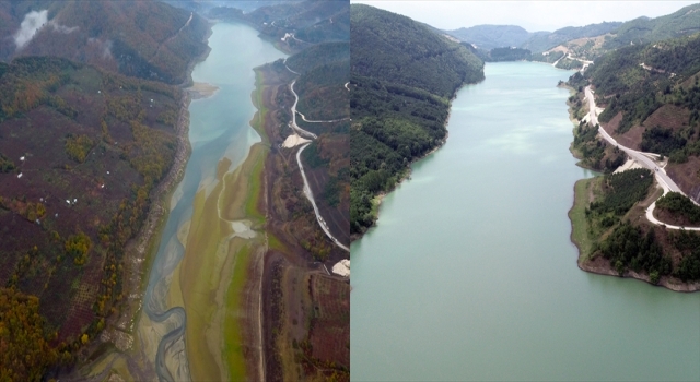 Kuraklıktan etkilenen Hasanlar Barajı son yağışlarla suya doydu