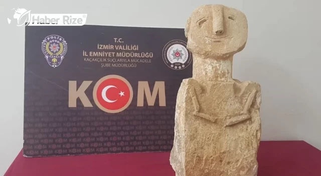 İzmir'de tarihi eser operasyonu: 11 bin 500 yıllık heykel ele geçirildi