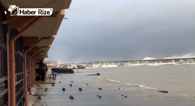 Rize'de çok sayıda balıkçı barınağında hasar oluştu