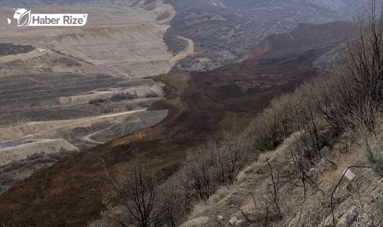 Erzincan'da madenin bulunduğu bölgede toprak kayması