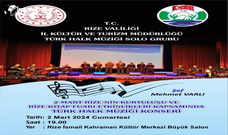 Rize'nin Kurtuluşu: Türk Halk Müziği Konseri İle Kutlanıyor