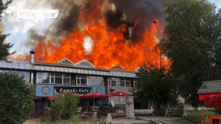 Atatürk Üniversitesinin yemekhanesinde yangın çıktı