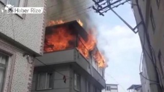 3 katlı evin terasında yangın çıktı