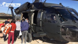 Askeri helikopter astım hastası çocuk için havalandı