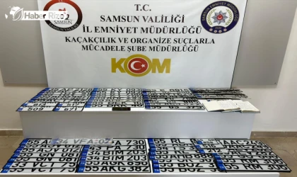 Samsun'da sahte plaka imalatı yapan 5 şüpheli yakalandı.
