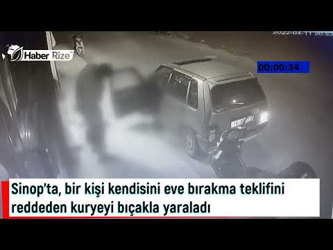 #rize #sinop Sinop’ta, bir kişi kendisini eve bırakma teklifini reddeden kuryeyi bıçakla yaraladı