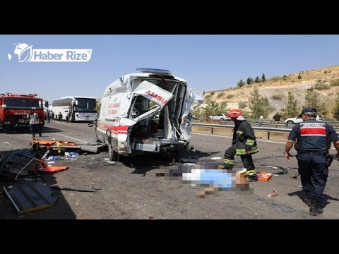 #kaza #rize #gaziantep Kaza yapan araca müdahale eden ekiplere yolcu otobüsü çarptı, 16 kişi öldü