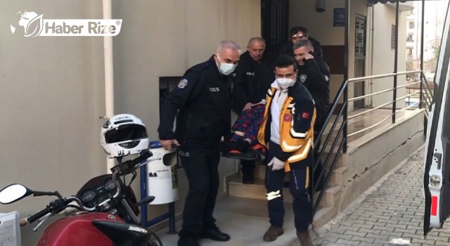 Evde  mahsur kalan kadın kurtarıldı