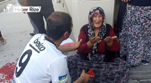 Yaşlı kadının meyvelerine izinsiz satış yaptığı gerekçesiyle el konuldu