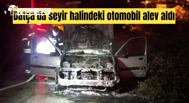 Datça'da seyir halindeki otomobil alev aldı
