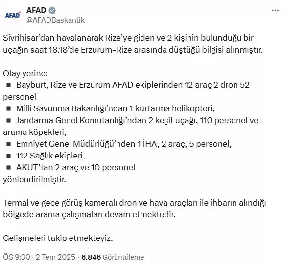 Bayburt-Erzurum Sınırında Dünya Turu Yapan Uçak Dağa Çarptı