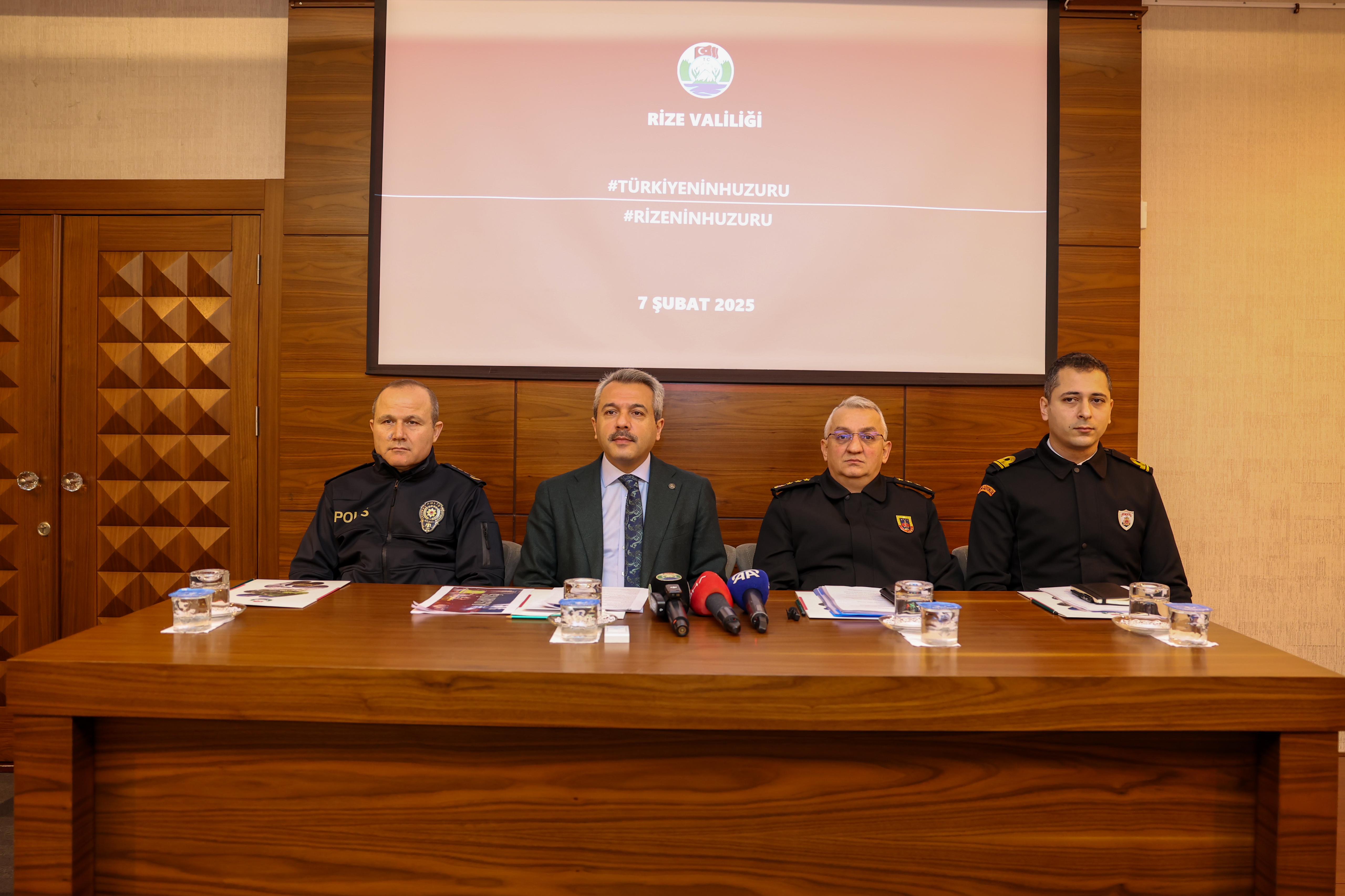 Rize Valiliği, 2024 Güvenlik ve Asayiş Çalışmalarını Açıkladı