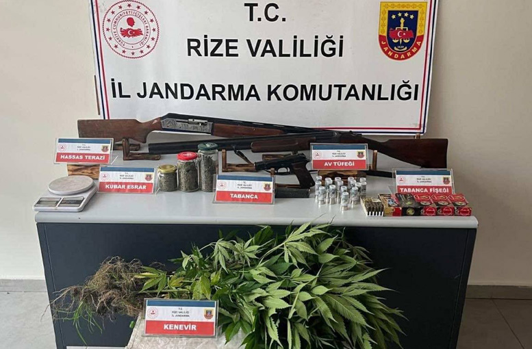 Rize'de Jandarma Operasyonu: Uyuşturucu ve Silah Ele Geçirildi