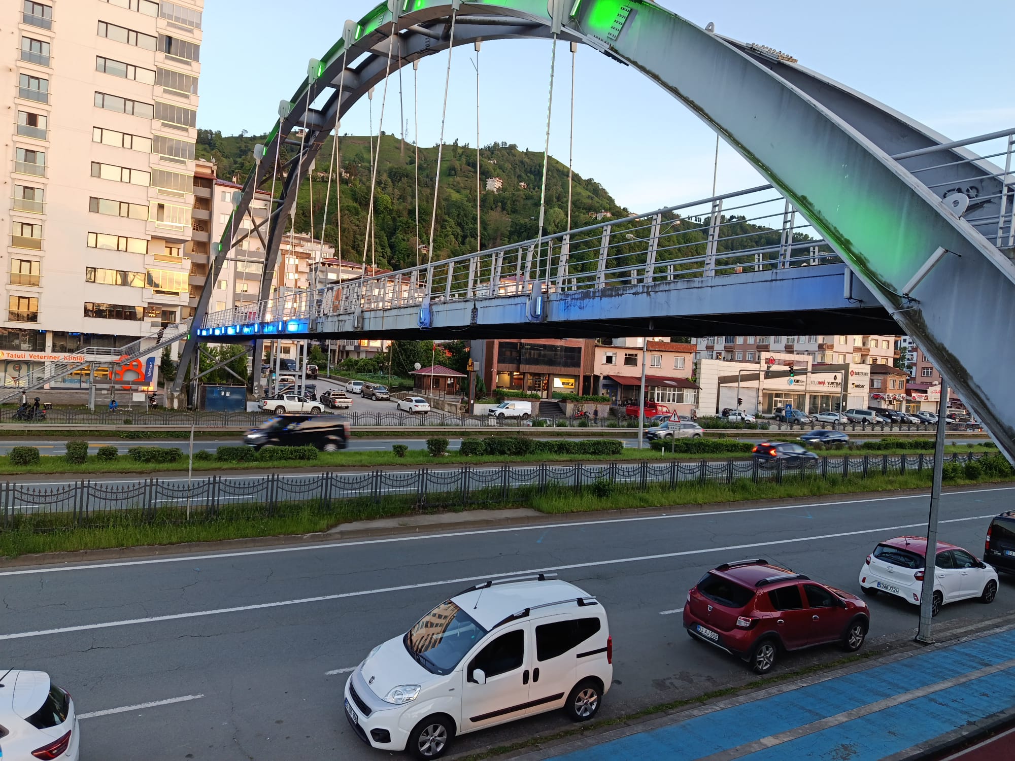 Rize'de Üst Geçit Aydınlatmaları Bakım Bekliyor